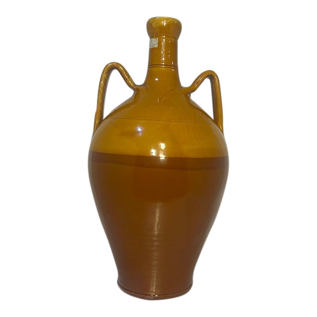 Vintage Nicola Fasano Grottaglie Italian Terracotta Floor Urn - 24" For Sale