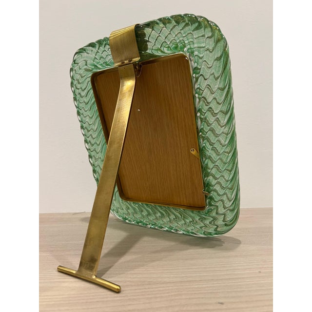 Vintage Photo Frame in Murano Glass and Brass Frame by Ercole Barovier for Barovier & Toso, 1990s For Sale - Image 13 of 18
