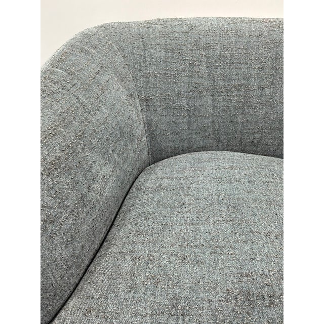Textile Modern Swivel Chair Gray Nubby Fabric. For Sale - Image 7 of 8