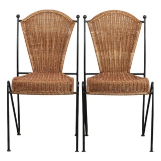 Vintage Dining Chairs with Cast Iron Frame from Frederick Weinberg, Set of 2 For Sale