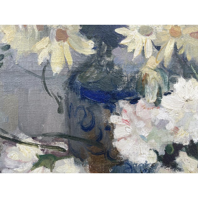 Charles Swyncop, Floral Still Life, 1920s, Oil on Canvas For Sale - Image 9 of 18