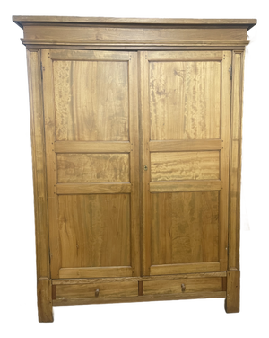 Antique Large French Pine Armoire Wardrobe