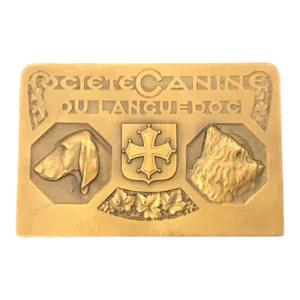 Bronze French Dog Medal: Societe Canine Du Languedoc, 1st Prix, Exp. De Beziers 1934