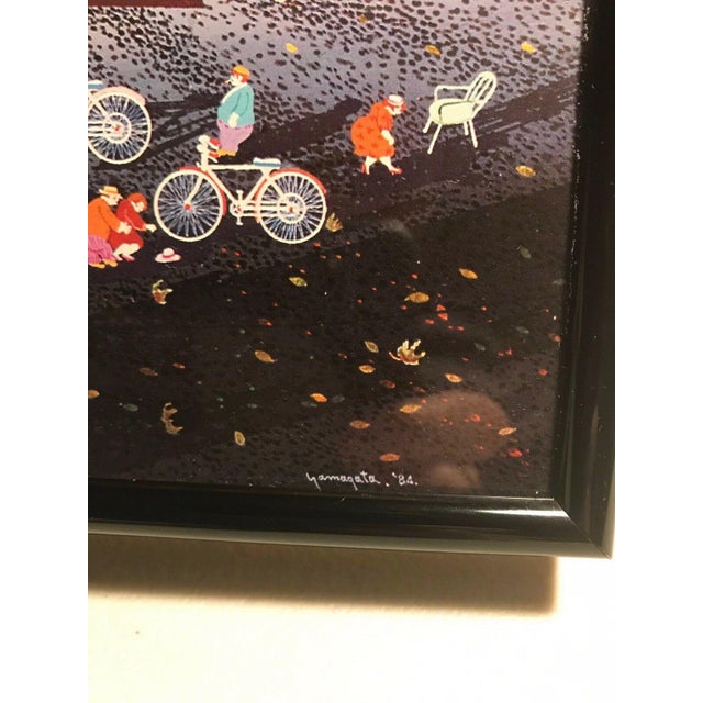 Contemporary 1984 "Collector" Surrealist Style Figurative Offset Lithograph After Hiro Yamagata, Framed For Sale - Image 3 of 6