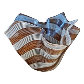 Vintage Murano Style Handkerchief Vase For Sale