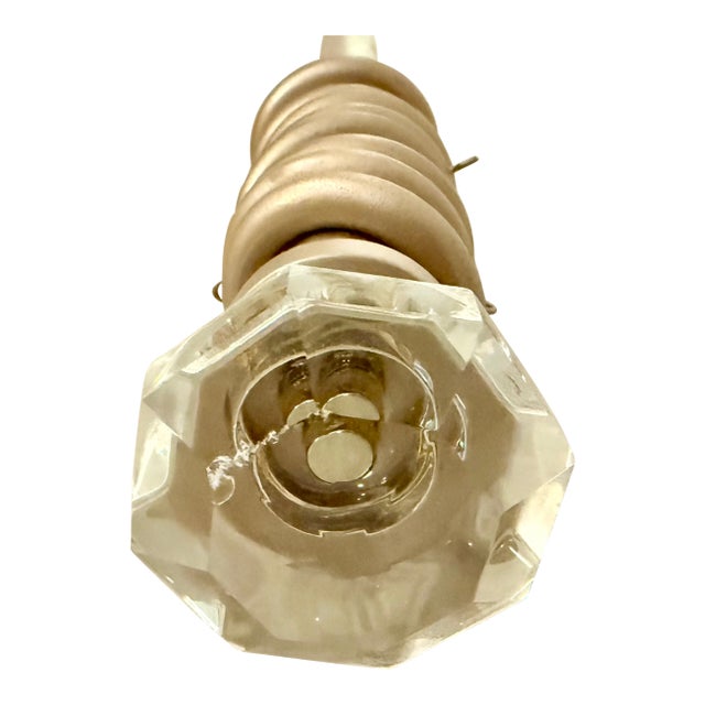 Ethan Allen Drapery Curtain Rod With Crystal Finials & Rings – Antique Gold (8.5 Ft) For Sale