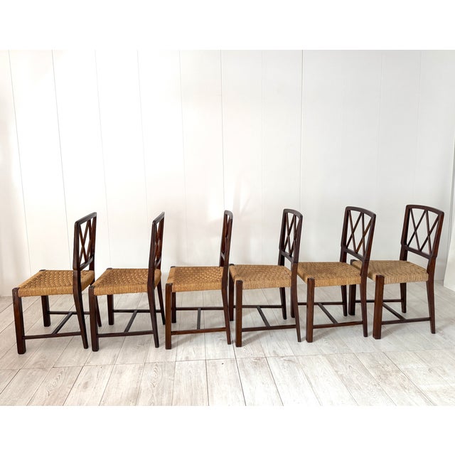 Brown Chairs in the style of Paolo Buffa, 1950s, Set of 6 For Sale - Image 8 of 18