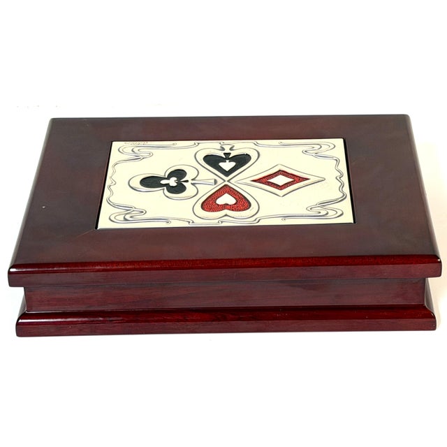 Mid-Century Modern Sterling Silver & Enamel Playing Card Box, Castellini, Italy For Sale - Image 10 of 18