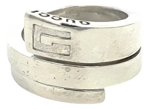 1990s Gucci Estate Ring Size 5 Sterling Silver 13.5 mm