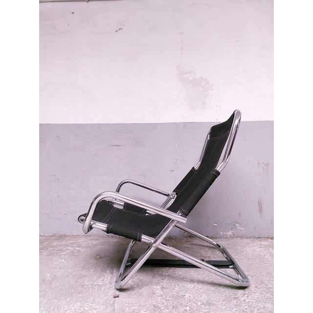 Black Folding Chair in Chrome, 1980s For Sale - Image 18 of 18