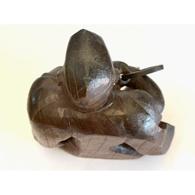 Antique Wood Carving of a Monkey in a Monk's Robe For Sale - Image 15 of 15