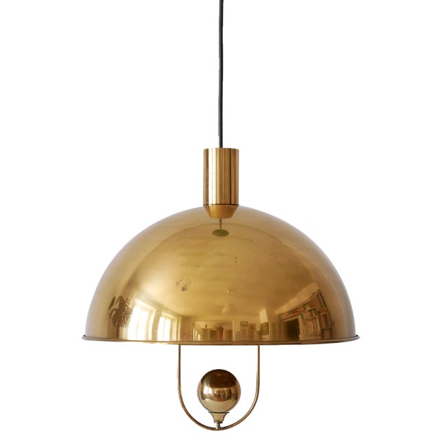 Mid-Century Modern Brass Pendant Lamp by Florian Schulz, Germany, 1970s For Sale