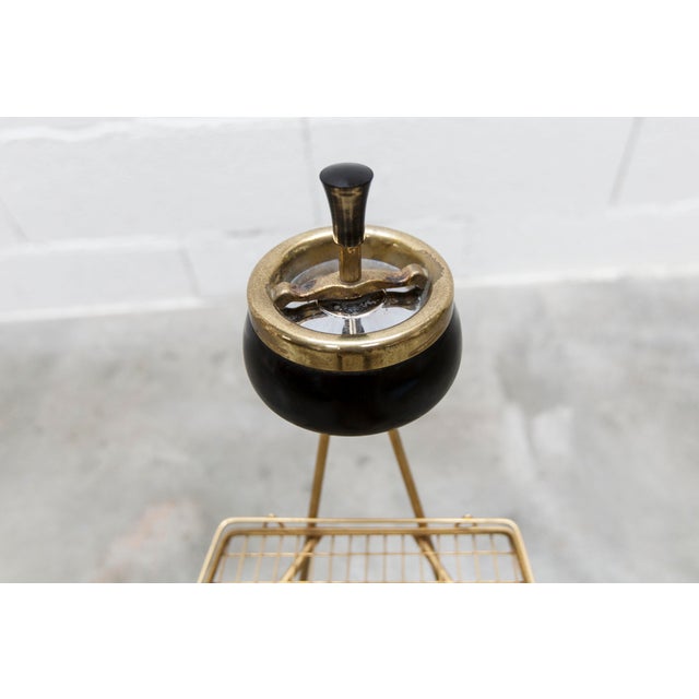 Mid-Century Modern Vintage Tripod Ashtray in Gilded Brass, 1960s For Sale - Image 3 of 10