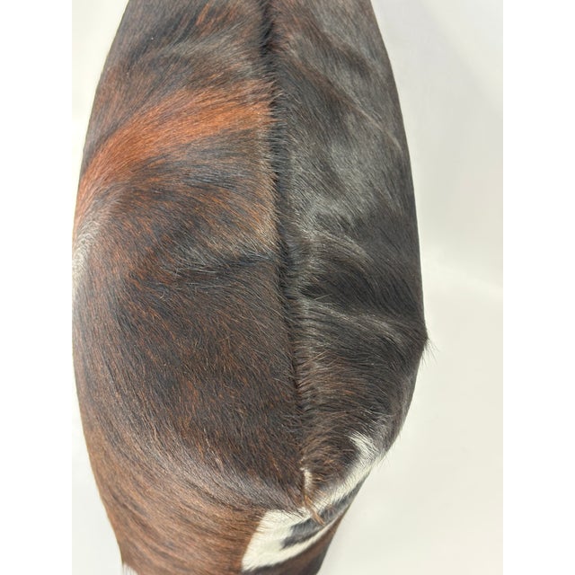 Reversible 18” X 18” Premium Brazilian Watusi Cowhide Pillow Cover – Sculptural Spine Composition - Handcrafted by Pablo Sota Designs. For Sale In Tampa - Image 6 of 10