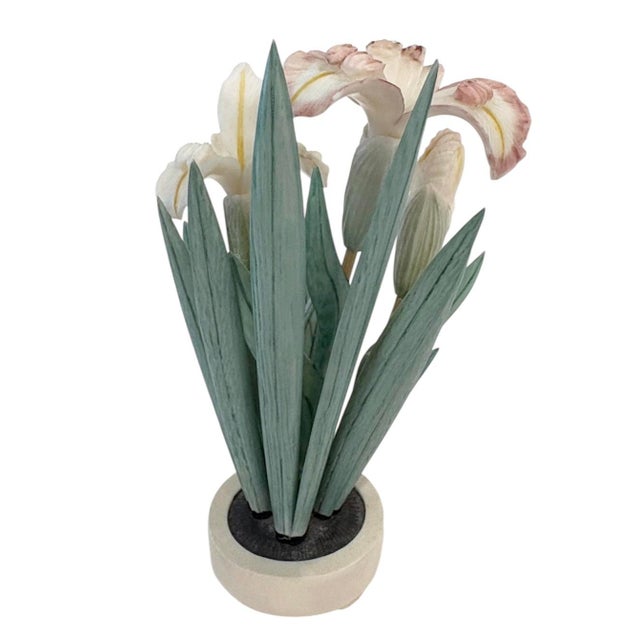 Antique Carved Irises Potted in Vessel For Sale - Image 10 of 12