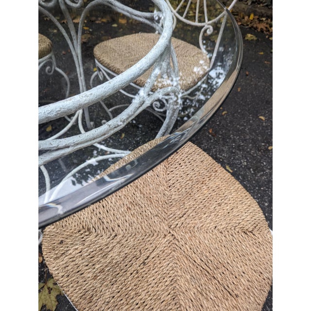 1980s French Iron Table and Chairs - Set of 5 For Sale - Image 4 of 10