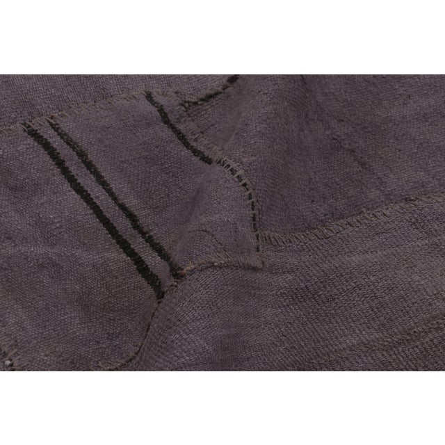 Textile Vintage Turkish Patchwork Rug in Black and Purple With Subtle Geometry - Rug & Kilim For Sale - Image 7 of 10