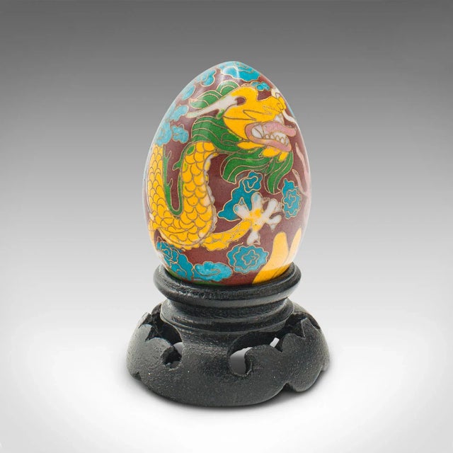 1970s Small Vintage Chinese Cloisonne Decorative Egg For Sale - Image 12 of 12