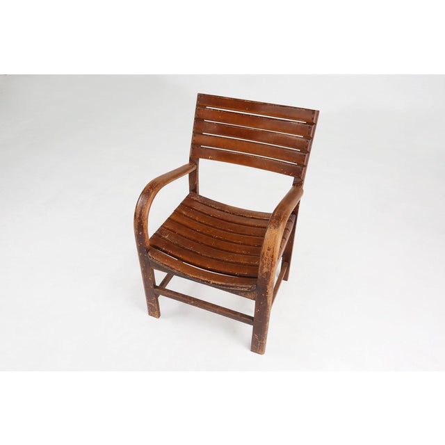 Mid-Century Modern Art Deco Wooden Torck Armchair, France 1930s For Sale - Image 3 of 14