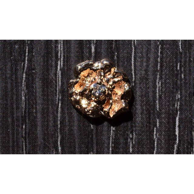 The Nugget Stud: Yellow Gold Nugget Style Tie Tack with Diamond. The tie stud features a nugget style design with round...