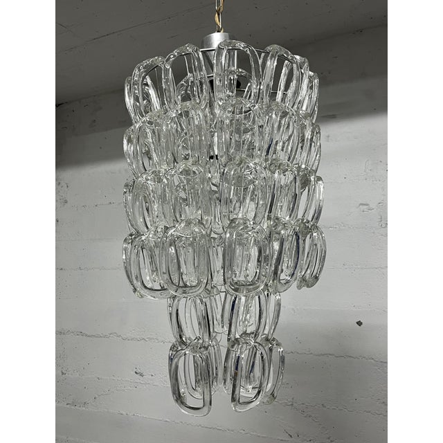 Mid-Century Murano Glass Chandelier attributed to Angelo Mangiarotti for Vistosi, 1960s For Sale - Image 9 of 9