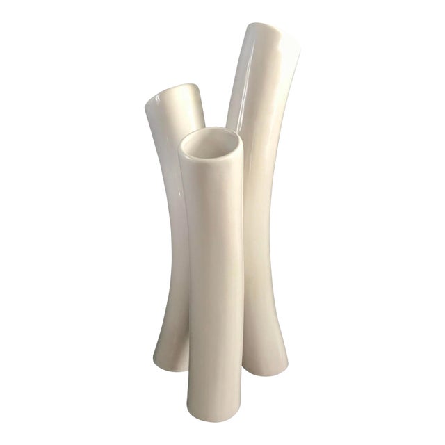 Torre & Tagus 3-Tong Blanc De Chine Contemporary Tube Vase For Sale