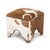 Cowhide Cube Stool in Brown & White For Sale - Image 4 of 4