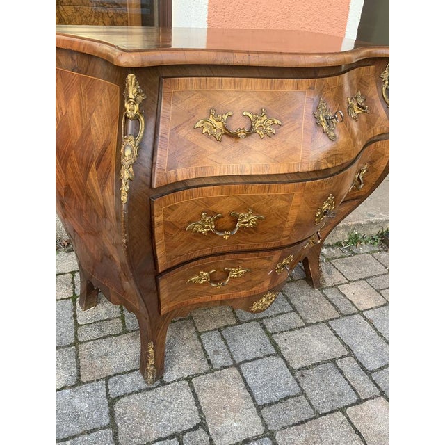 Scandinavian Rococo Style Walnut Chest of Drawers, 1900s For Sale - Image 15 of 18