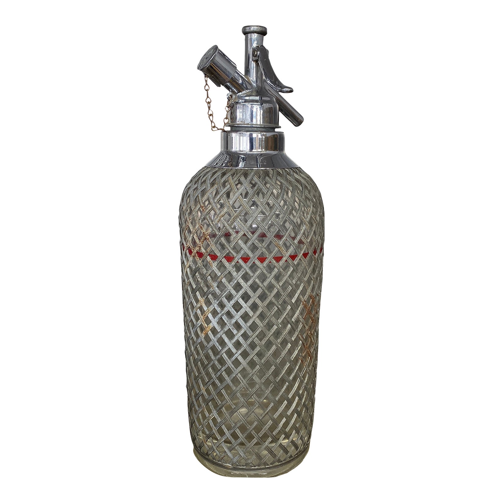 Sparklets Vintage 1930s “SodaKing” Seltzer Bottle With Metal Lattice