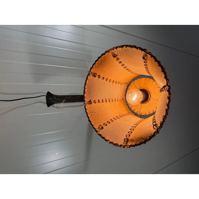 Textile Brutalist Wrought Iron Wall Lamp, 1970s For Sale - Image 7 of 15