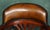 Vintage Brown Leather Captains Directors Chair For Sale - Image 4 of 18