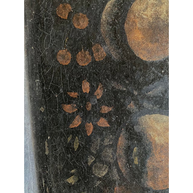 Metal 19th Century French Hand-Painted Tole Tray For Sale - Image 7 of 10