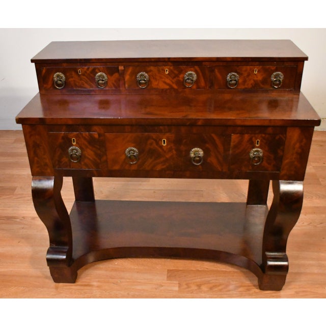 1890s Antique American Empire Flame Mahogany Server / Buffet For Sale - Image 17 of 17
