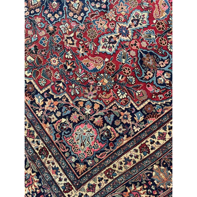 Northeast Antique with Blooming Jewel Flora Rug 10 x 13.9 For Sale - Image 12 of 14