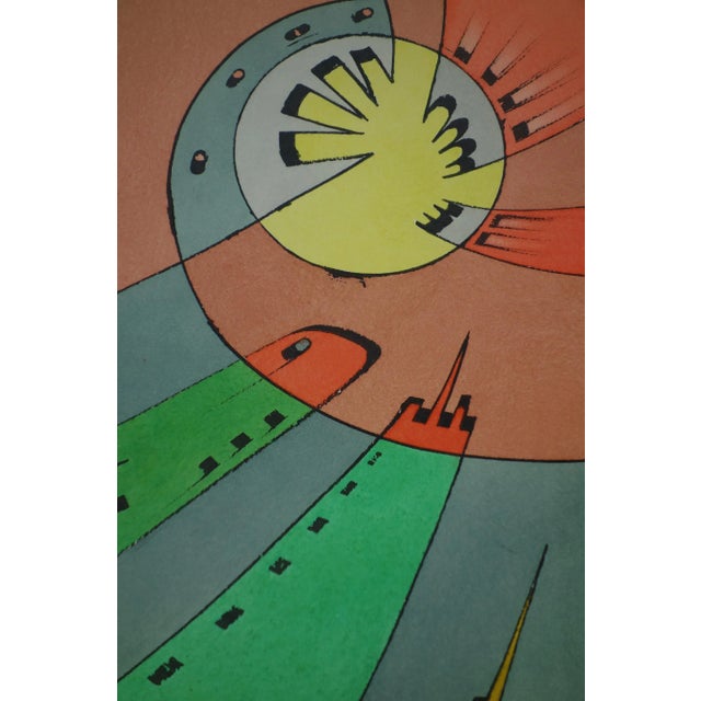 Vittorio Bravi, Composition, 1970s, Artwork on Paper, Framed For Sale - Image 4 of 9