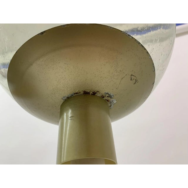 Vintage White Gold Floor Lamp Glass Globe, 1970s For Sale - Image 9 of 11