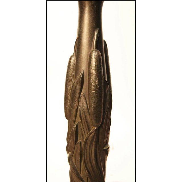 Rare Wilkinson Cattail Leaded Glass Table Lamp For Sale - Image 10 of 11