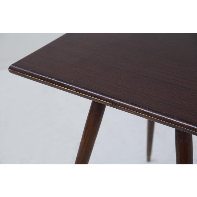 Mid-Century Modern Vintage Italian Coffee Table with Brass Feet, 1950 For Sale - Image 3 of 9