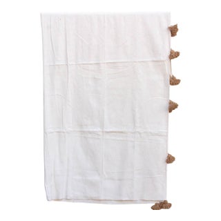 White Cloud Moroccan Pom Pom Blanket For Sale