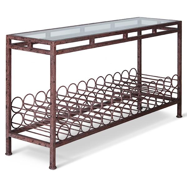 Wrought Iron Wine Rack Console Table Chairish