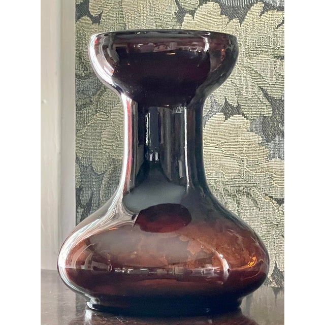 Early 20th Century Antique Amber Handblown Glass Hyacinth Bulb Forcing Vase Chairish