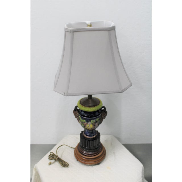 Italian Italian Majolica Lamp For Sale - Image 3 of 8