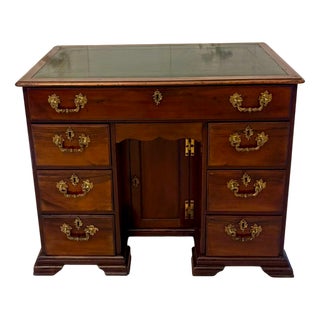 Antique George III Mahogany Kneehole Desk, 1780s For Sale