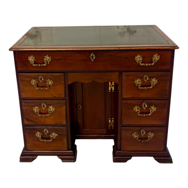 Antique George III Mahogany Kneehole Desk, 1780s For Sale