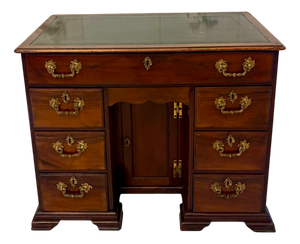 Antique George III Mahogany Kneehole Desk, 1780s