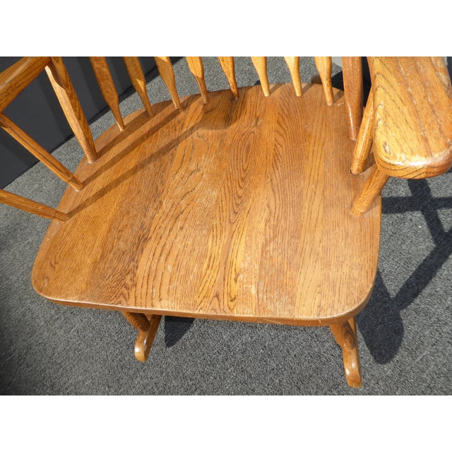 Vintage Royola Pacific MidCentury French Country Oak Windsor Rocking