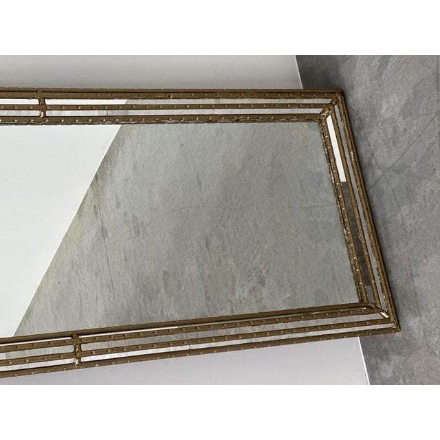 Hollywood Regency Vintage Hollywood Regency Gilt Faux Bamboo Full-Length Mirror, 1980s For Sale - Image 3 of 11