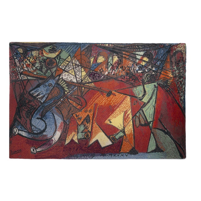 Large Danish Pablo Picasso Wool Art Rug from Ege Axminster, 1990s For Sale