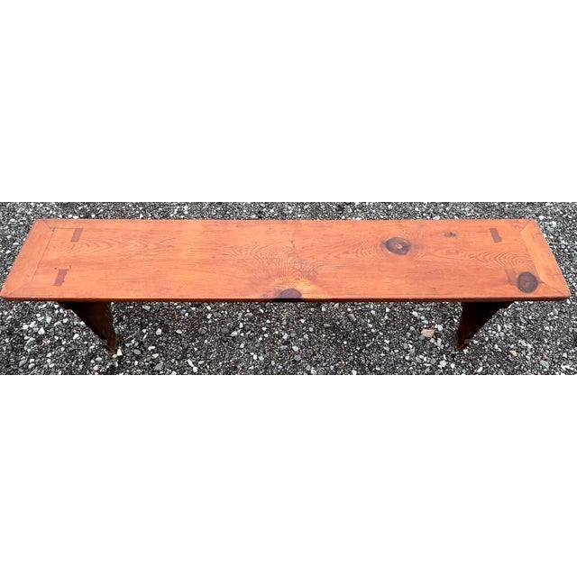 Mid 19th Century Antique 19th Century Primitive Pine Meeting House Bench For Sale - Image 5 of 8