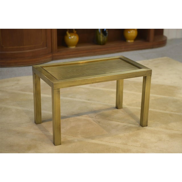 Gold Brass Coffee Table attributed to Willy Daro, 1970s For Sale - Image 8 of 8